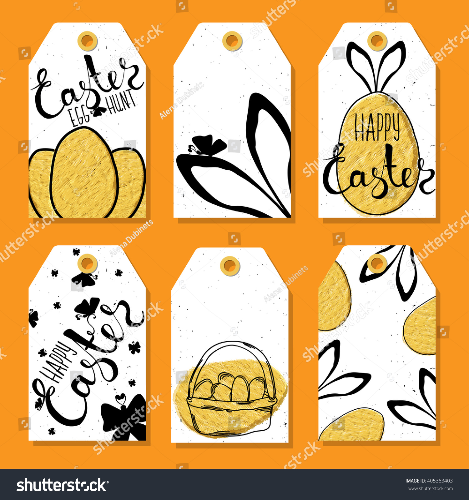 Colorful Collection Printable Tags Labels Easter Stock Vector ...
