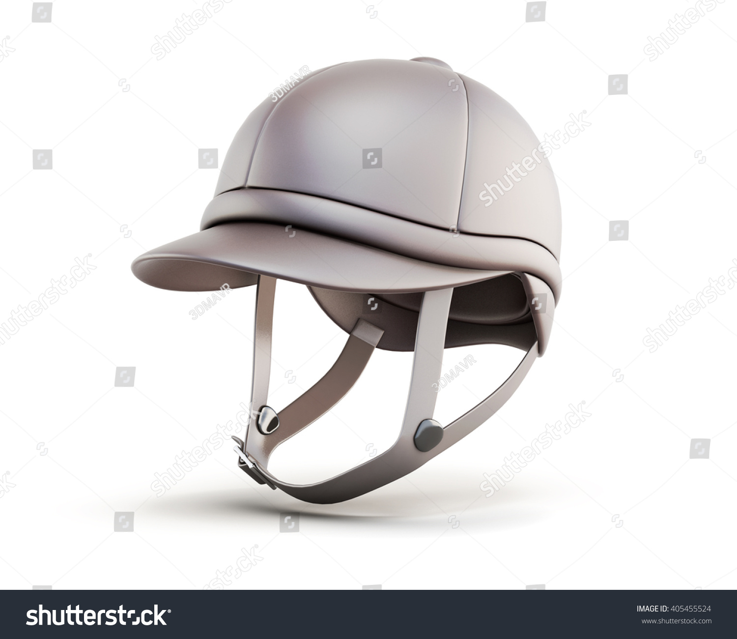 Jockey Equestrian Helmets Isolated On White Stock Illustration ...