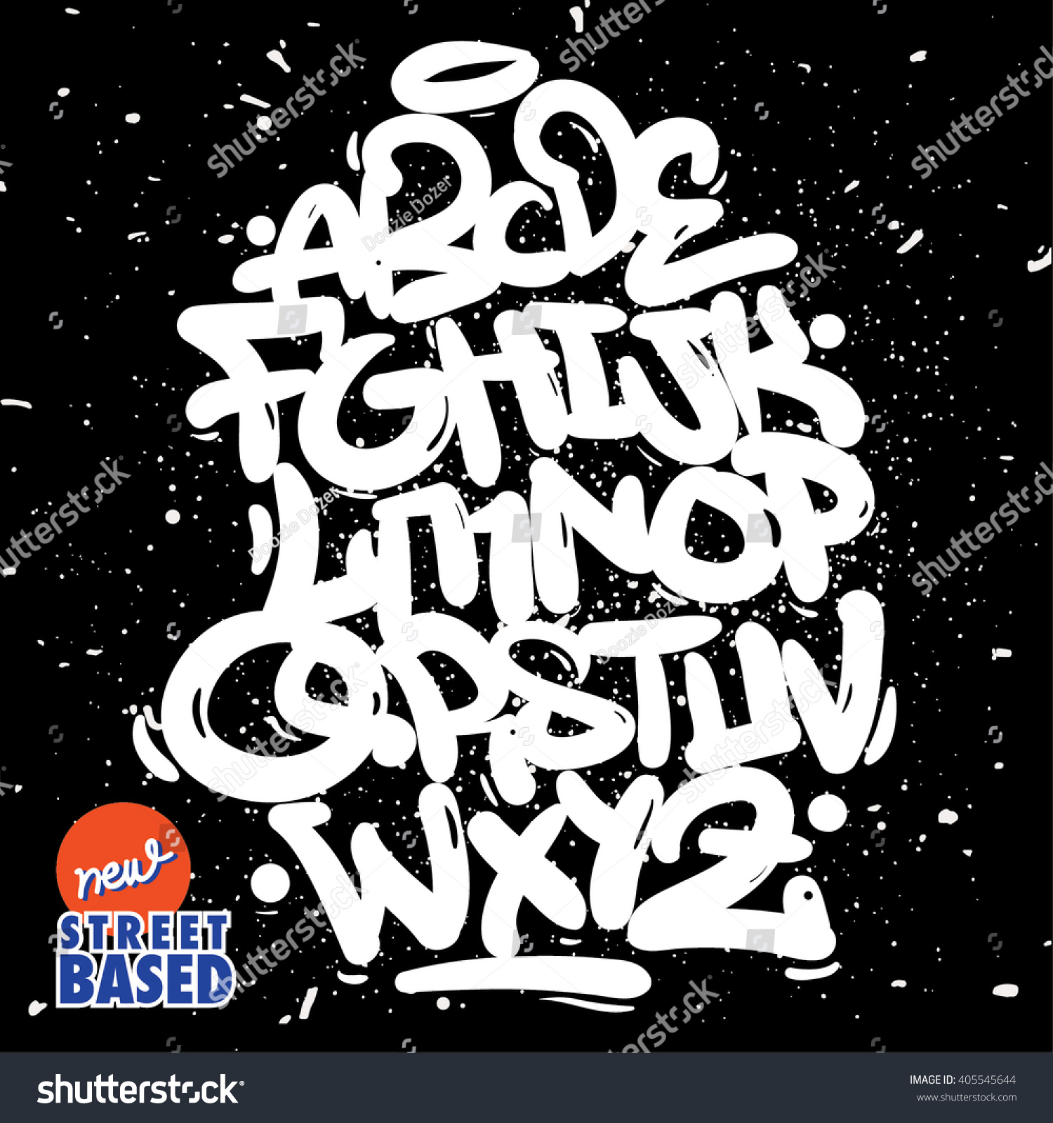 Bubble Handletterin Graffiti Font Stock Vector (Royalty Free) 405545644 ...