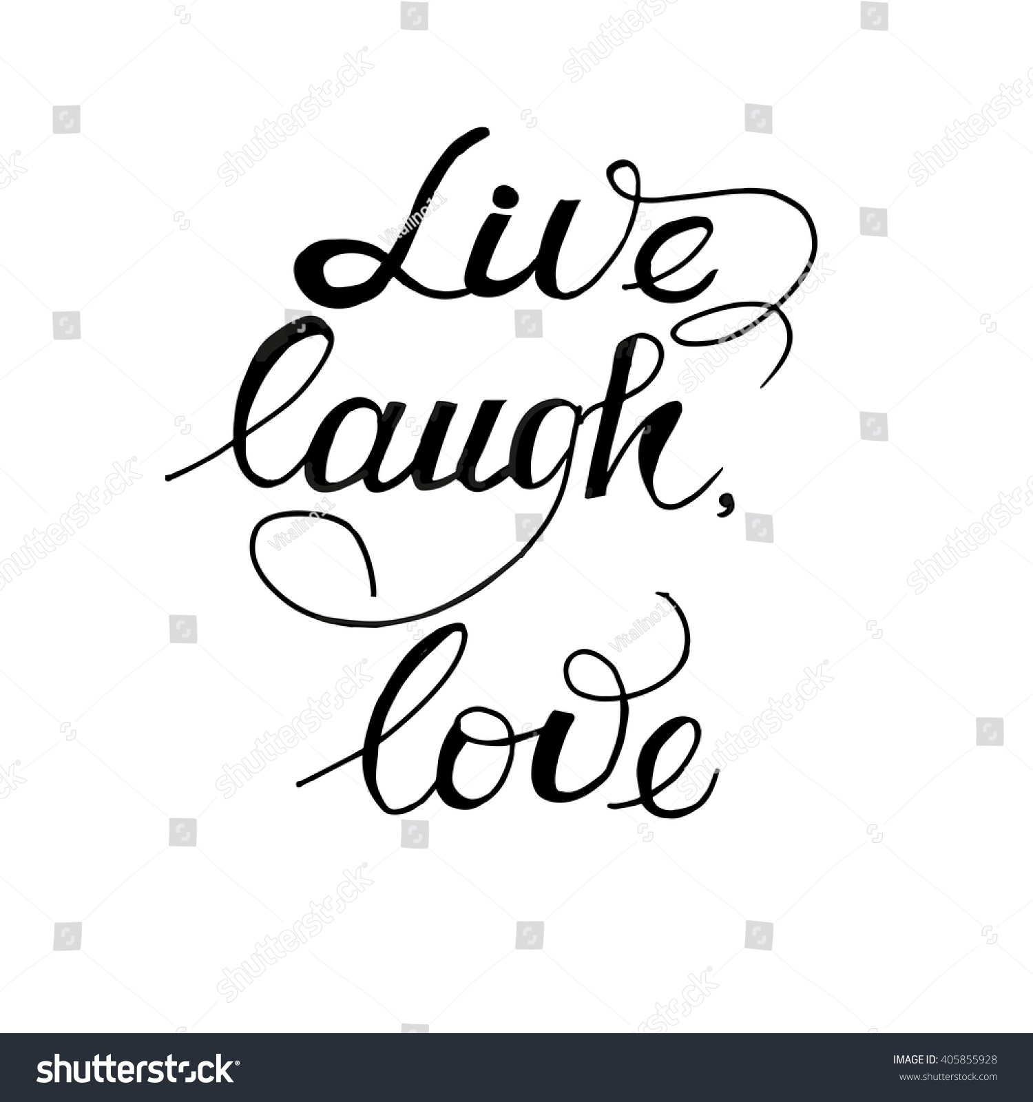 Live Laugh Love Card Hand Drawn Stock Vector (Royalty Free) 405855928 ...