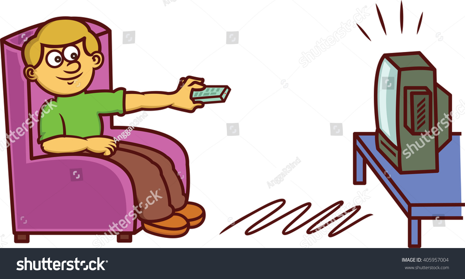 Man Watching Television Cartoon Illustration Stock Vector (Royalty Free ...