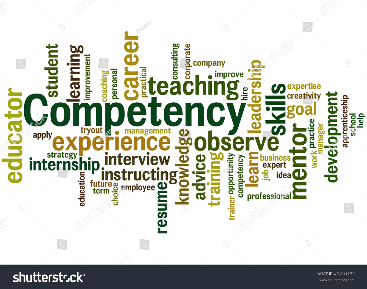 Competency Word Cloud Concept On White Stock Illustration 406211272 ...