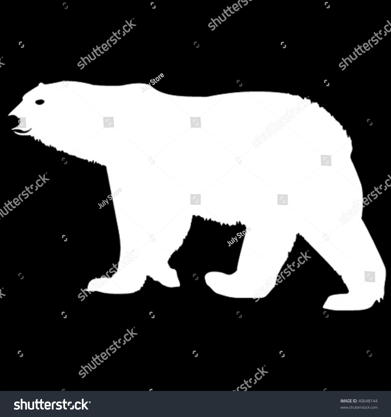 Белый Медвежонок силуэт