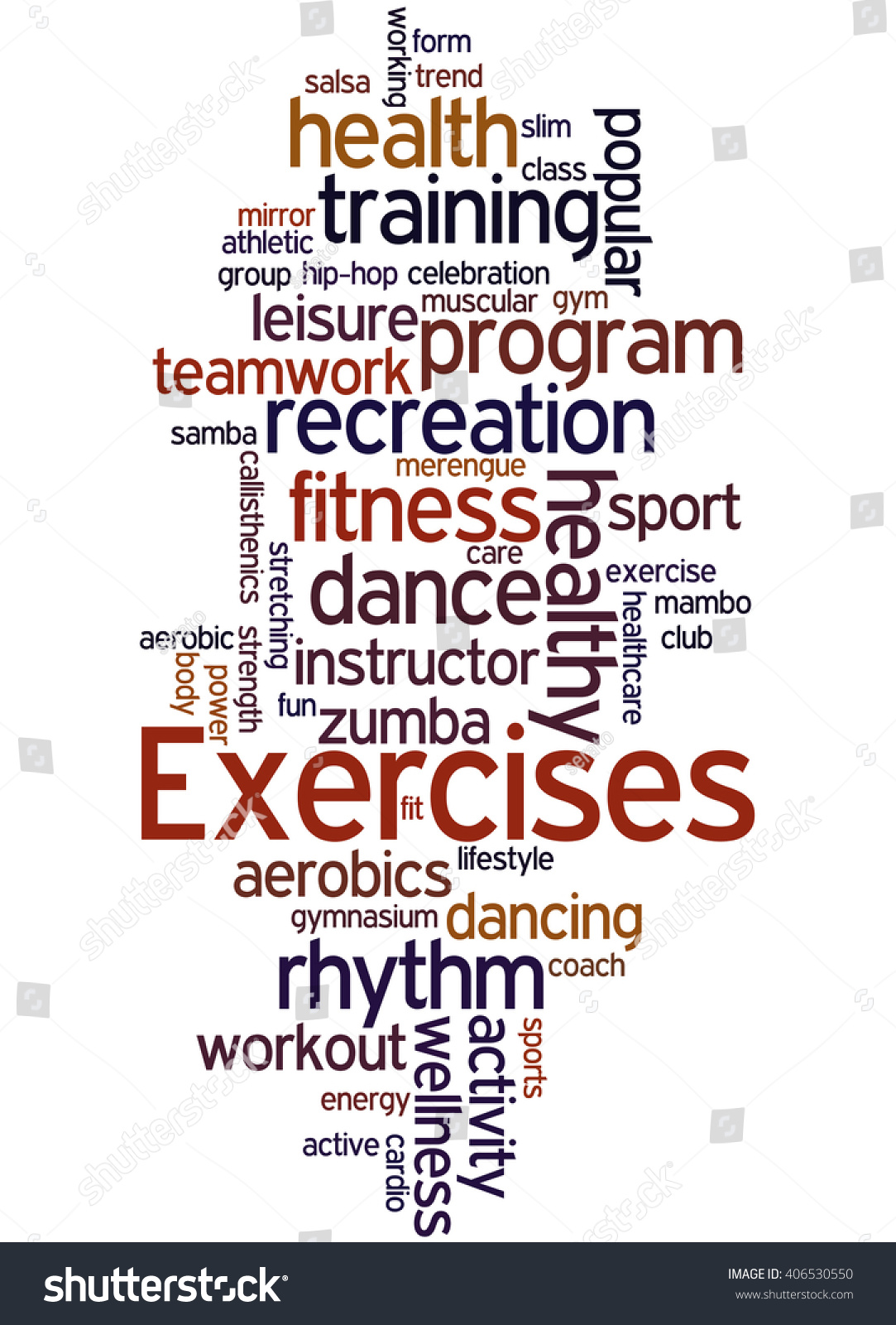 Exercises Word Cloud Concept On White Stock Illustration 406530550