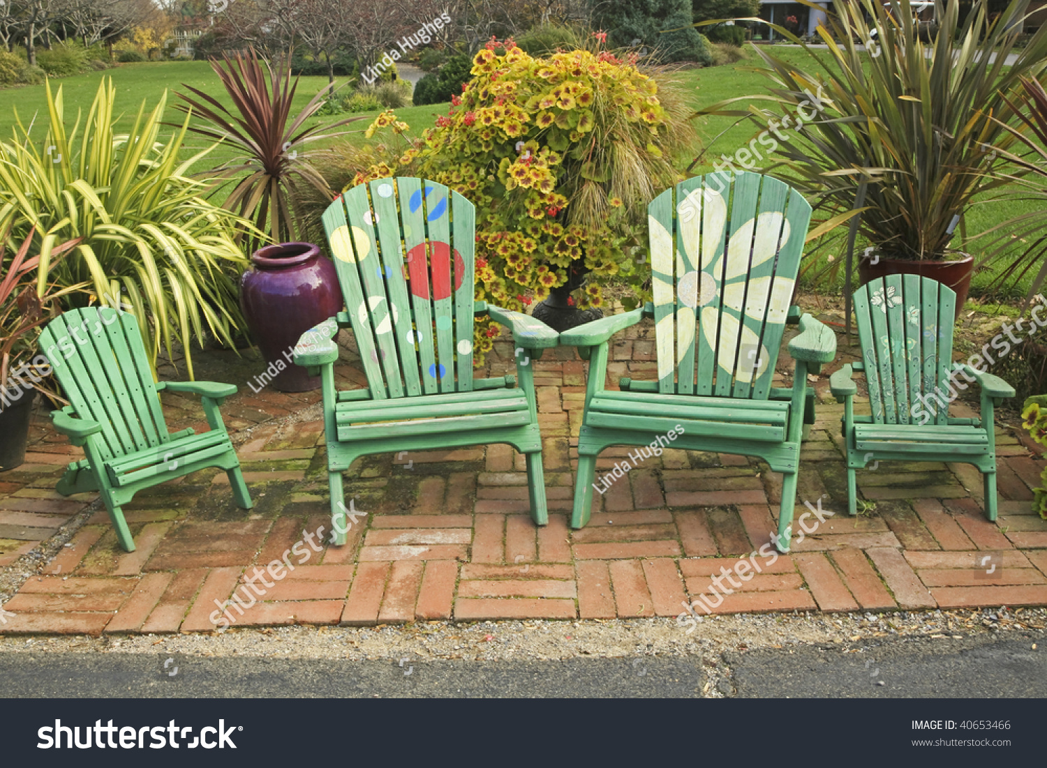 Painted Adirondack Chairs Stock Photo 40653466 Shutterstock   Stock Photo Painted Adirondack Chairs 40653466 