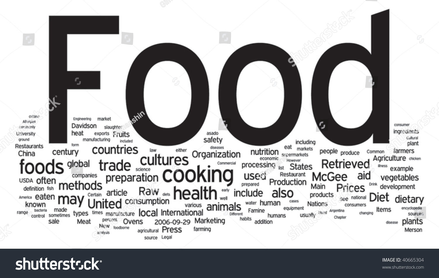 Food Word Cloud Illustration Graphic Tag Stock Vector (Royalty Free ...