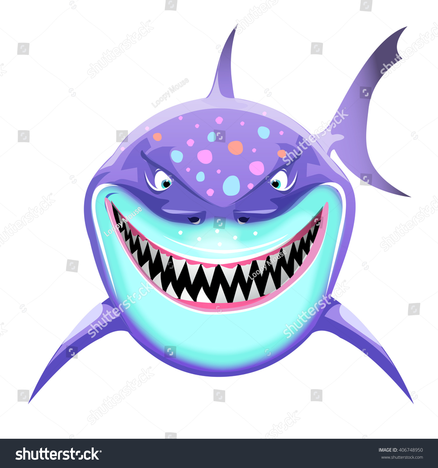 Веселая акула вектор