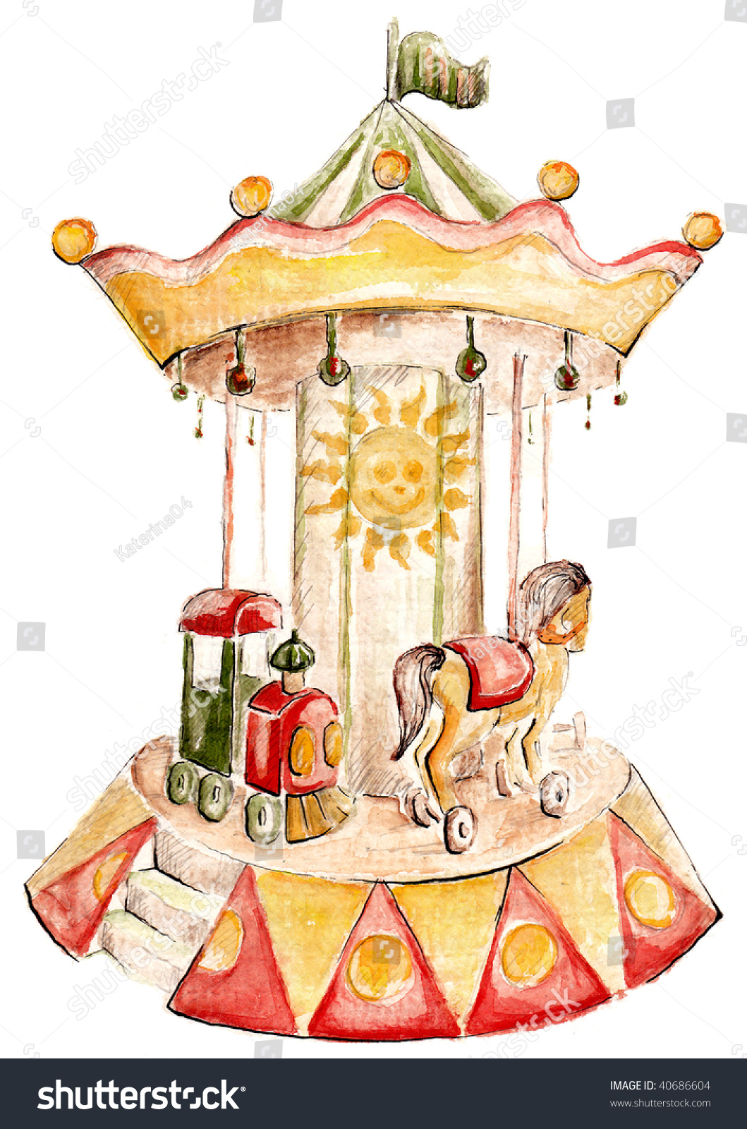 Old Carousel Stock Illustration 40686604 | Shutterstock