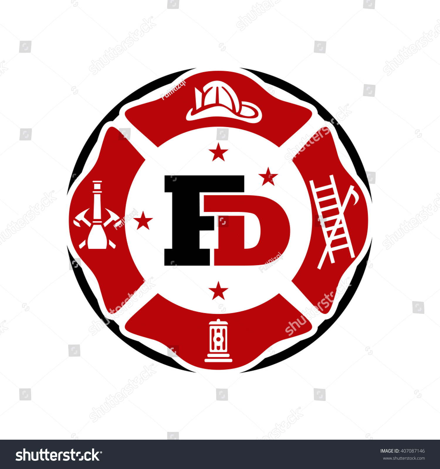 Fd Logo Fire Fighter Logo Stock Vector (Royalty Free) 407087146