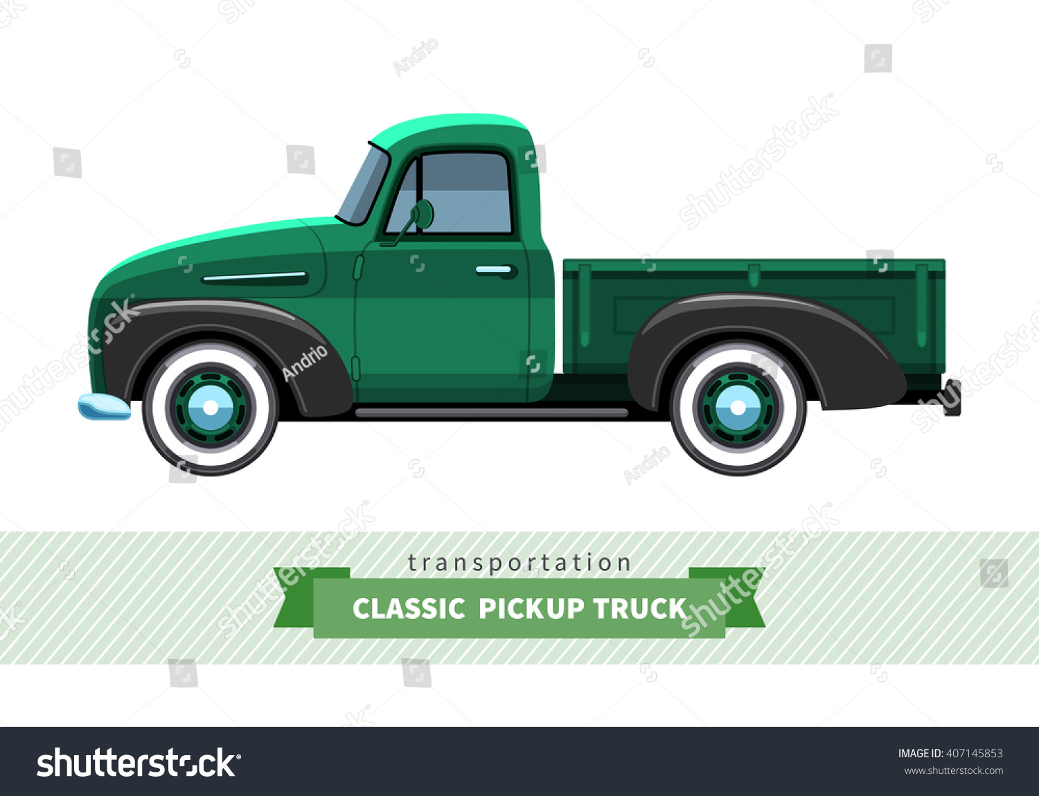 Classic Pickup Truck Side View Vector Stock Vector (Royalty Free ...