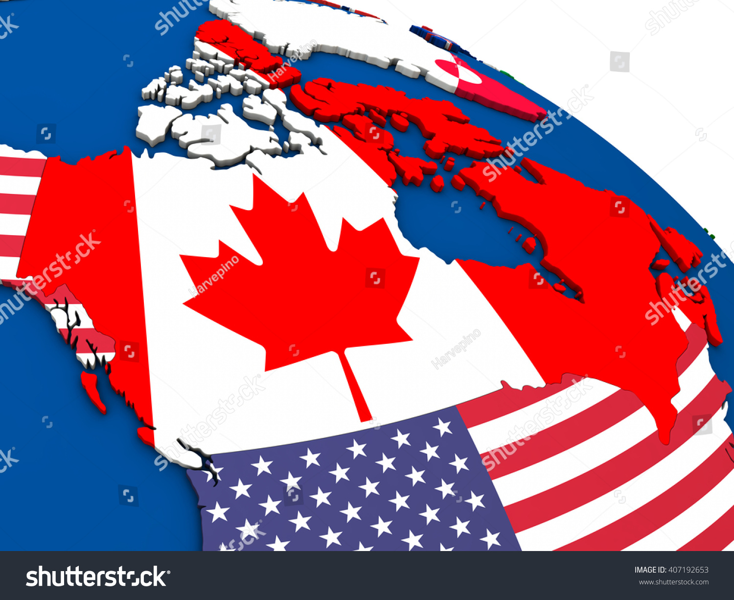 Canada Political Map Canada Surrounding Region Stock Illustration ...