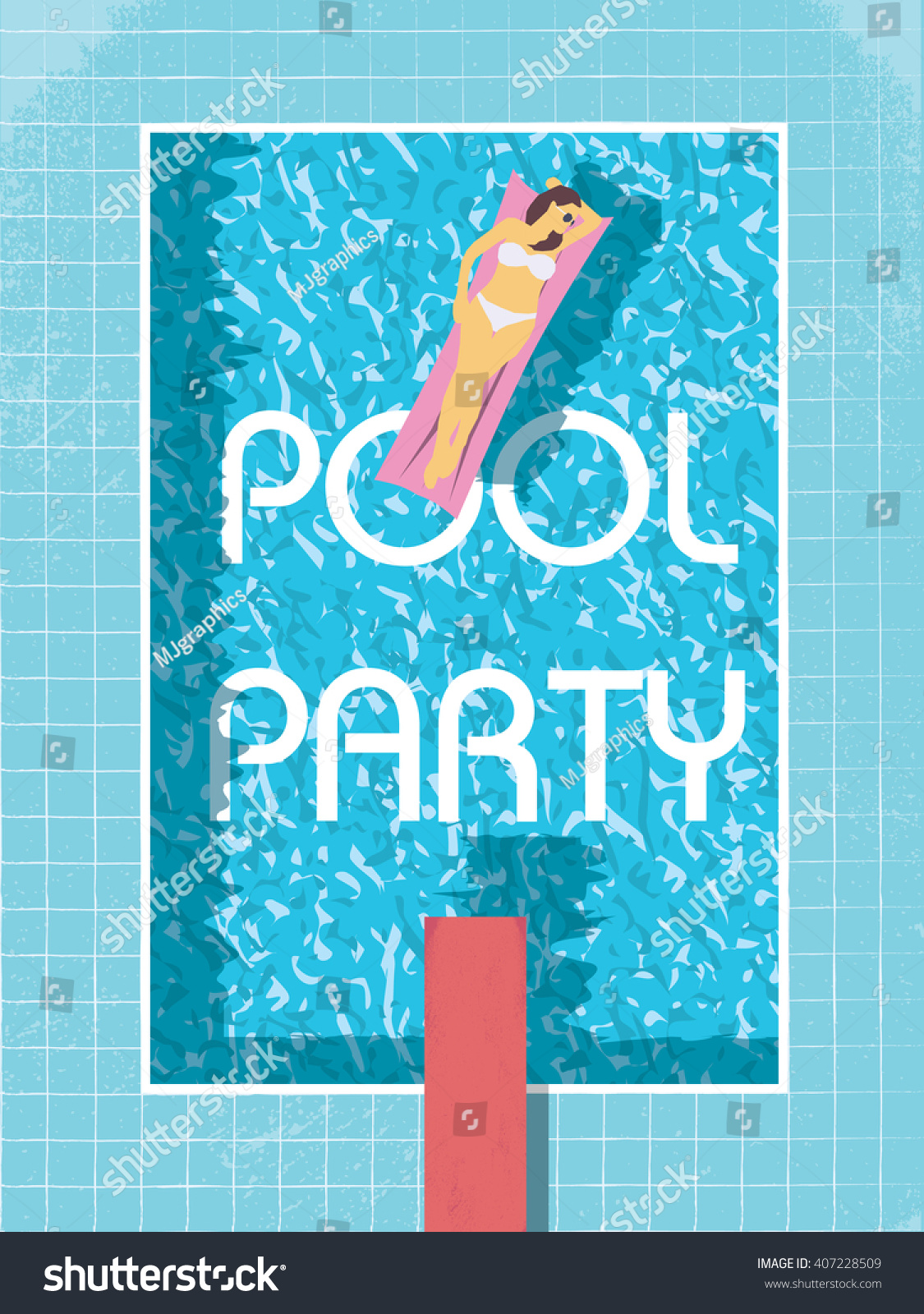 Summer Pool Party Poster Template Sexy Stock Vector Royalty Free