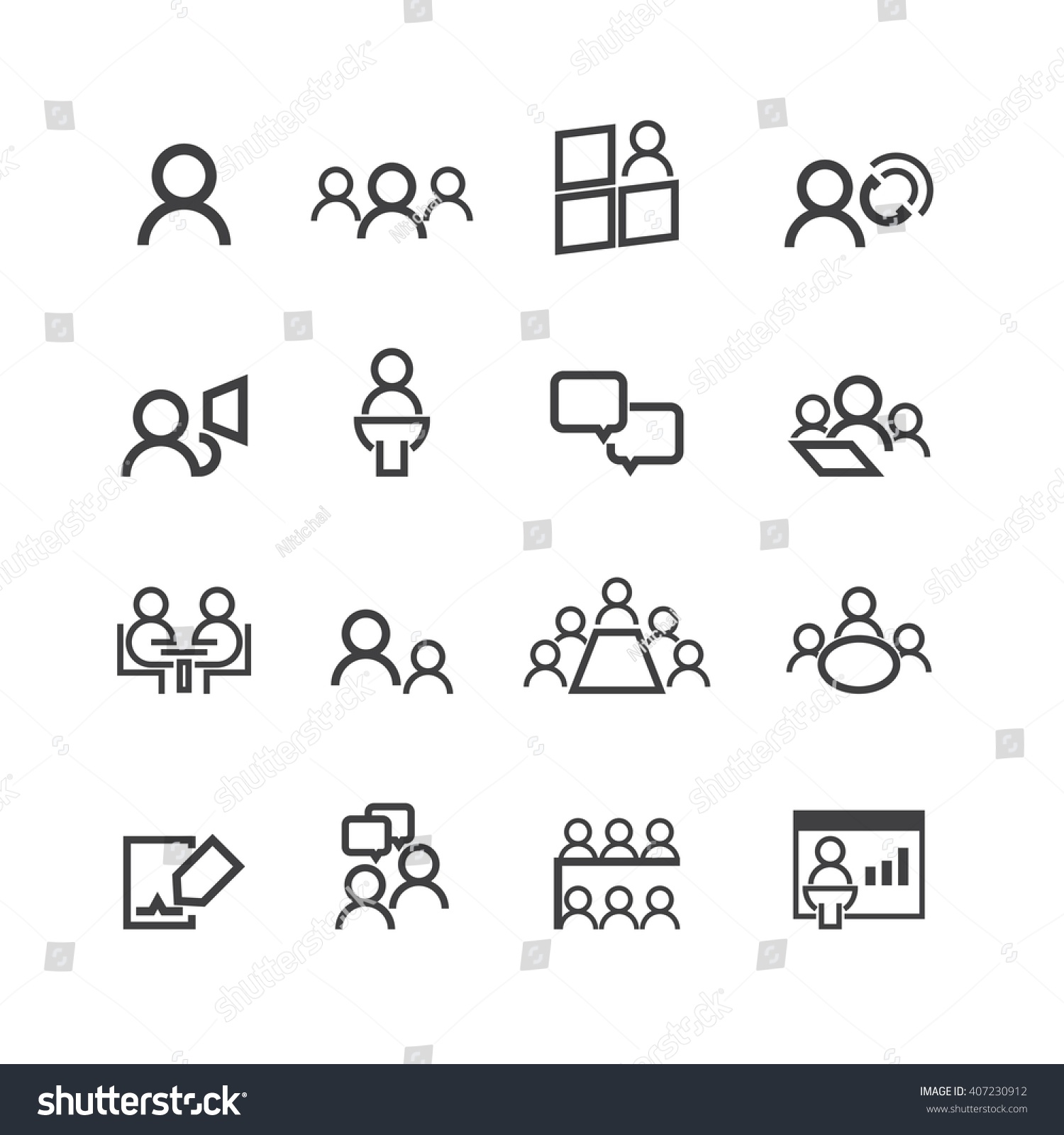 Meeting Iconsvector Stock Vector (Royalty Free) 407230912 | Shutterstock