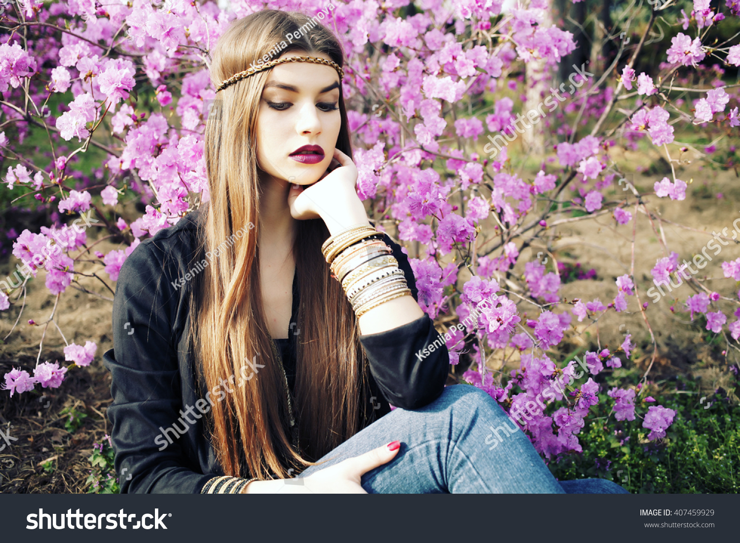 model poses for fashion photography outdoors