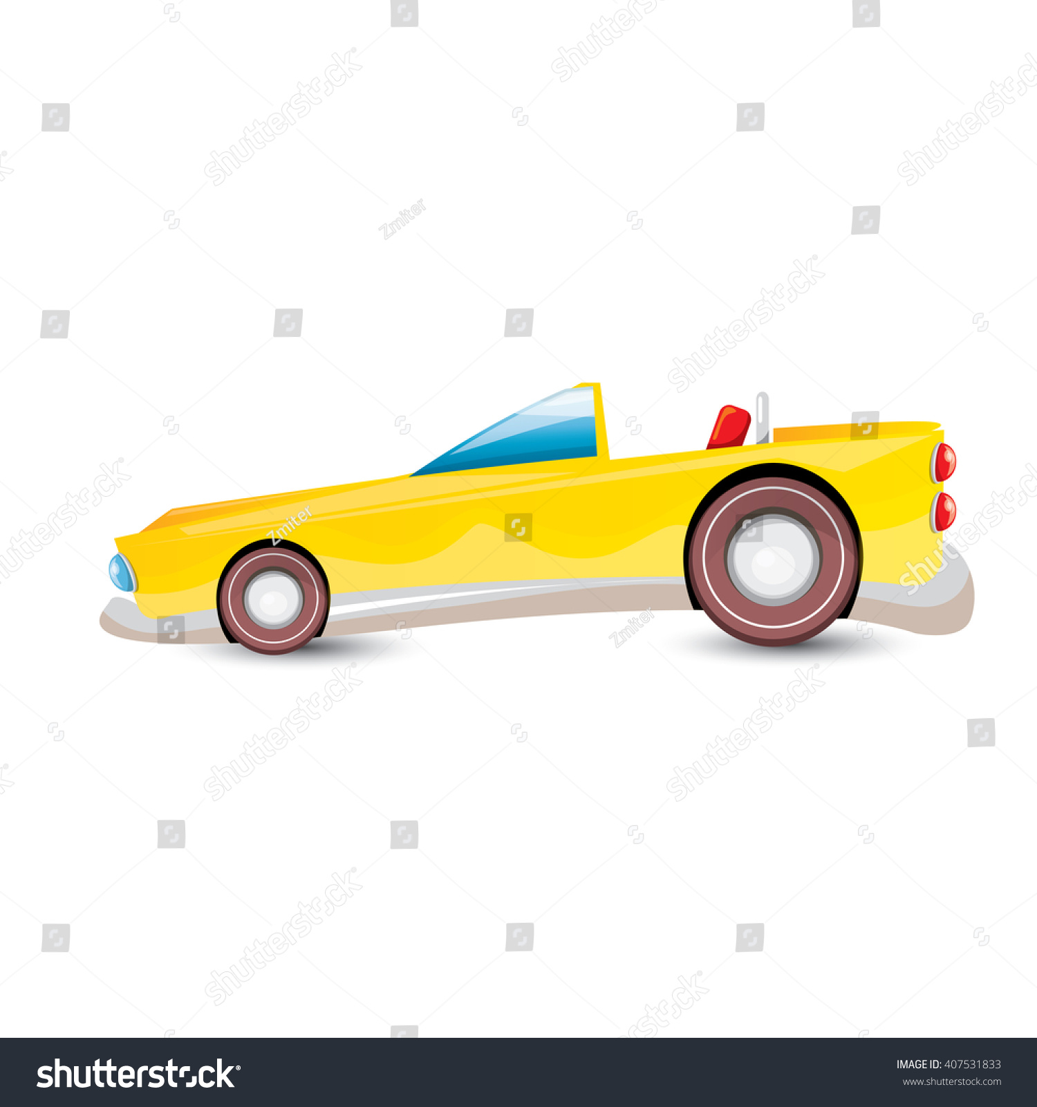 Cartoon Orange Car Isolated On White Stock Vector (Royalty Free ...