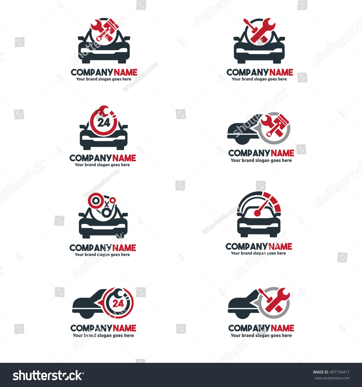 Car Service Logo Set Vehicle Repair Stock Vector Royalty Free