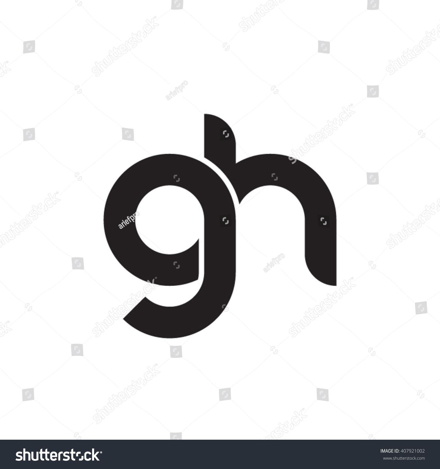 Initial Letter Gh Linked Circle Lowercase Stock Vector (royalty Free 