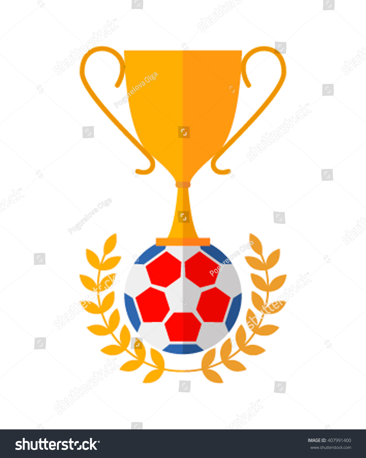 Concept Winner Gold Cup Soccer Ball Stock Vector (Royalty Free