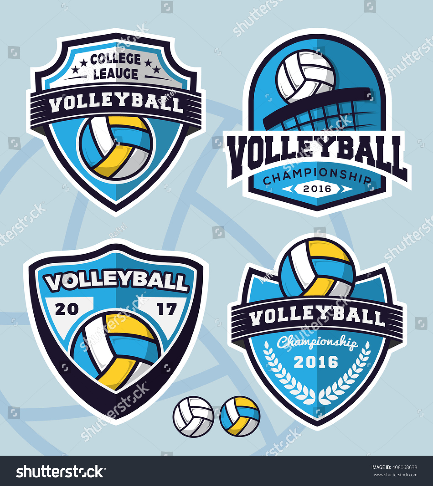 Set Volleyball Logo Template Design Apparel Stock Vector (Royalty Free ...