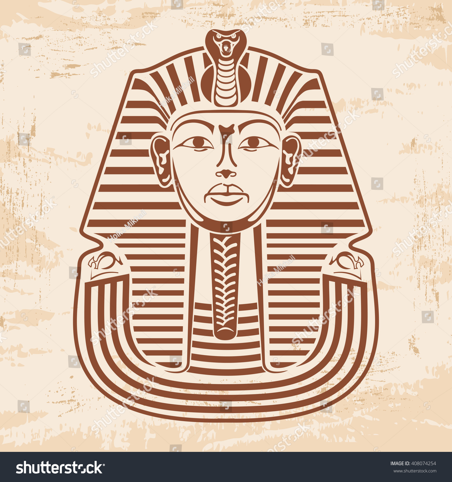 Vector Illustration Egyptian Pharaohs Mask On Stock Vector (Royalty ...