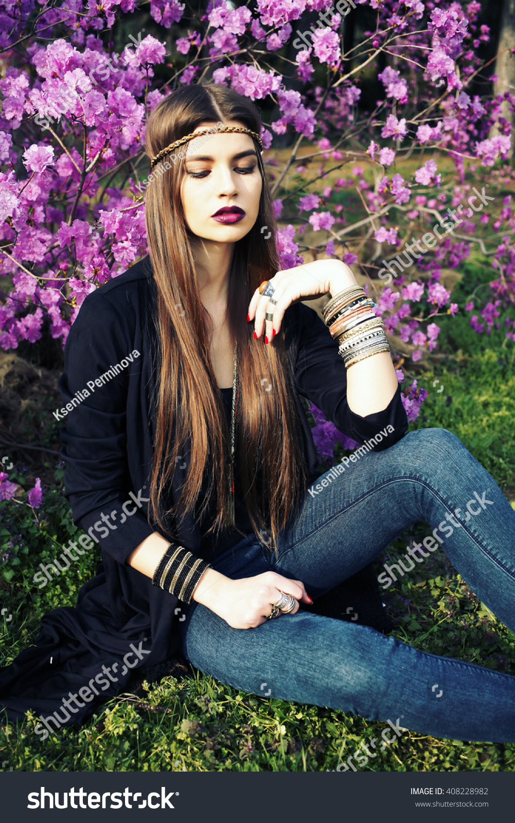 model poses for fashion photography outdoors