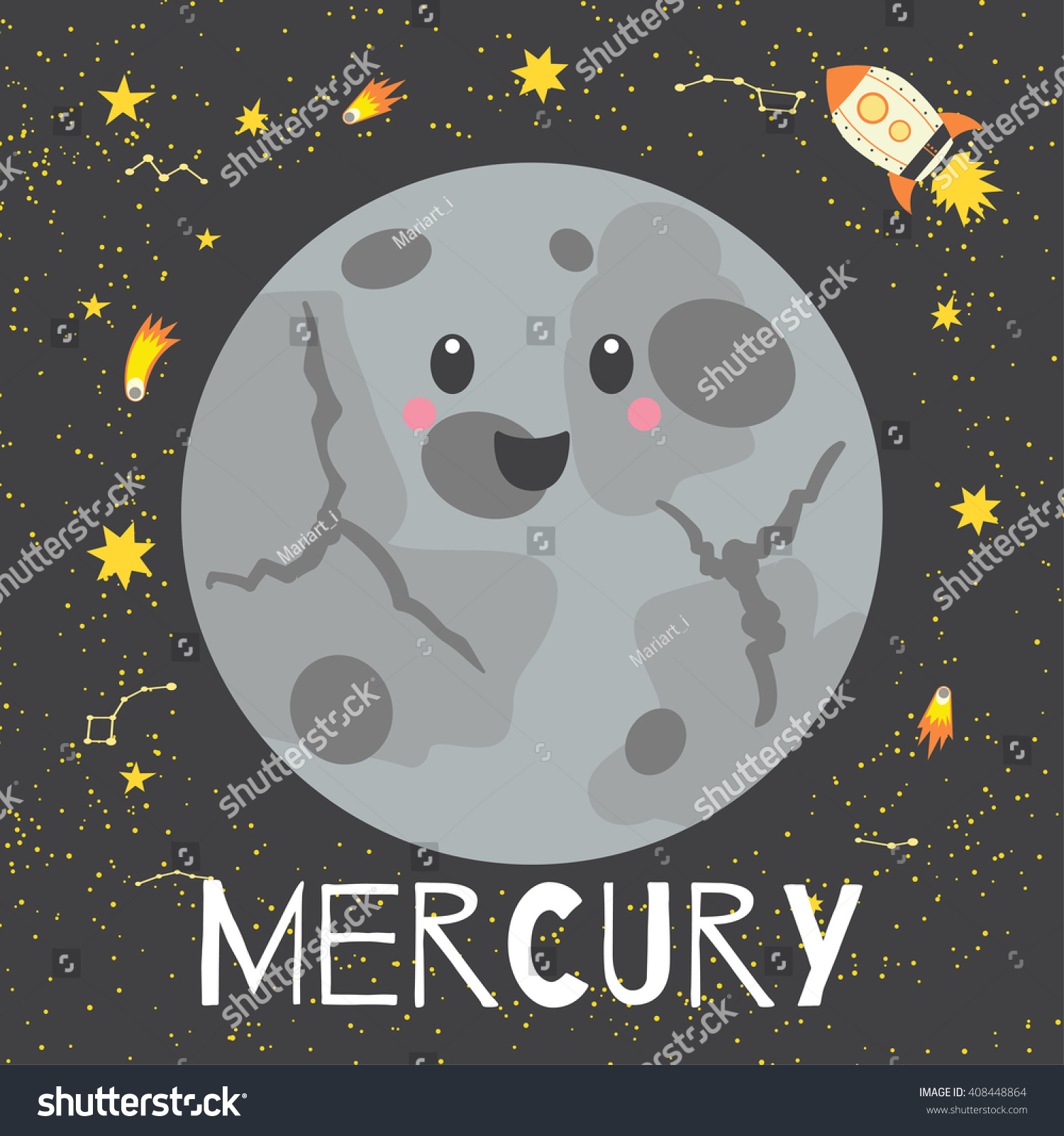 Меркурий Планета для детей мультяшный
