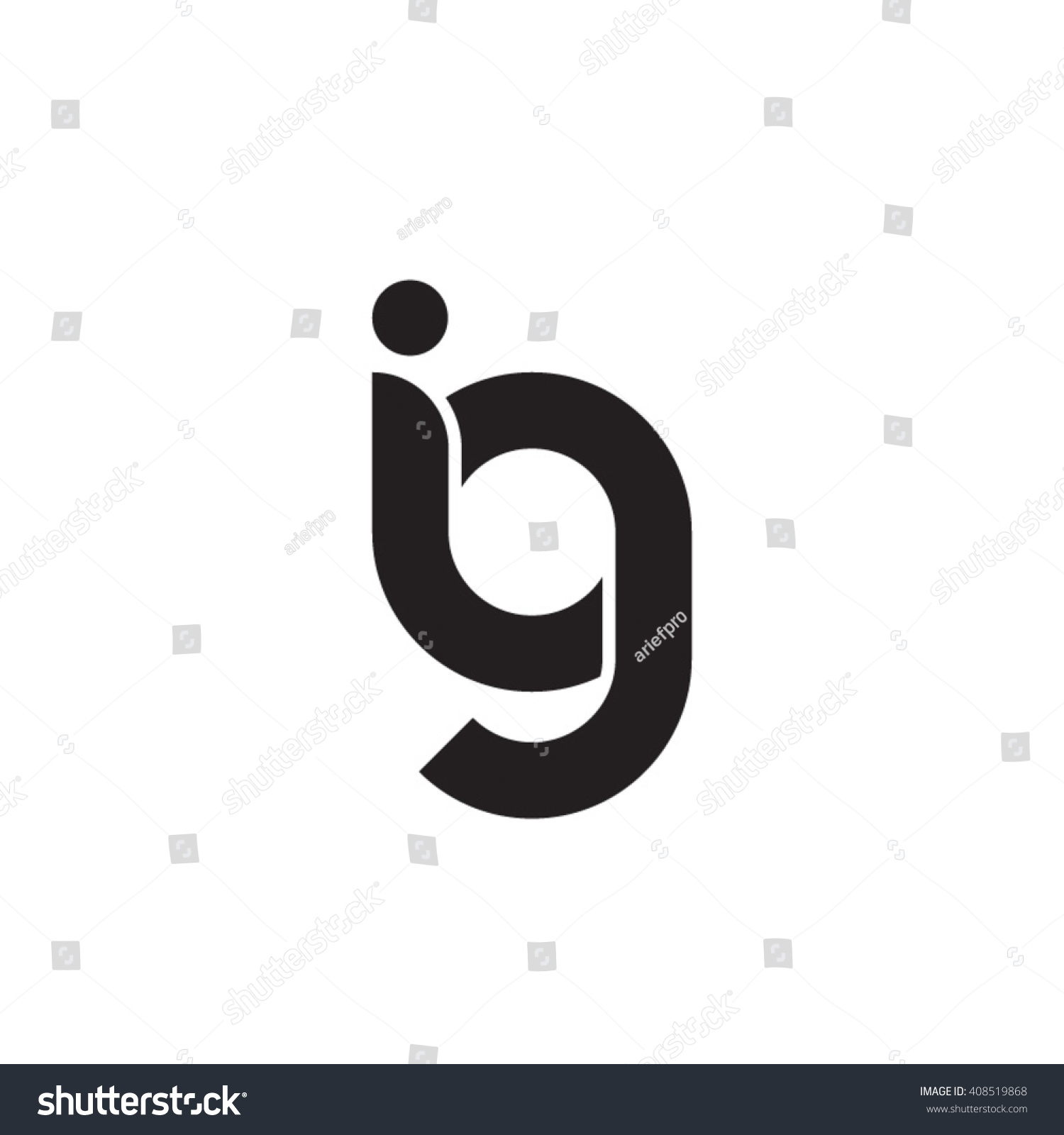 Initial Letter Ig Linked Rounded Lowercase Stock Vector (Royalty Free ...