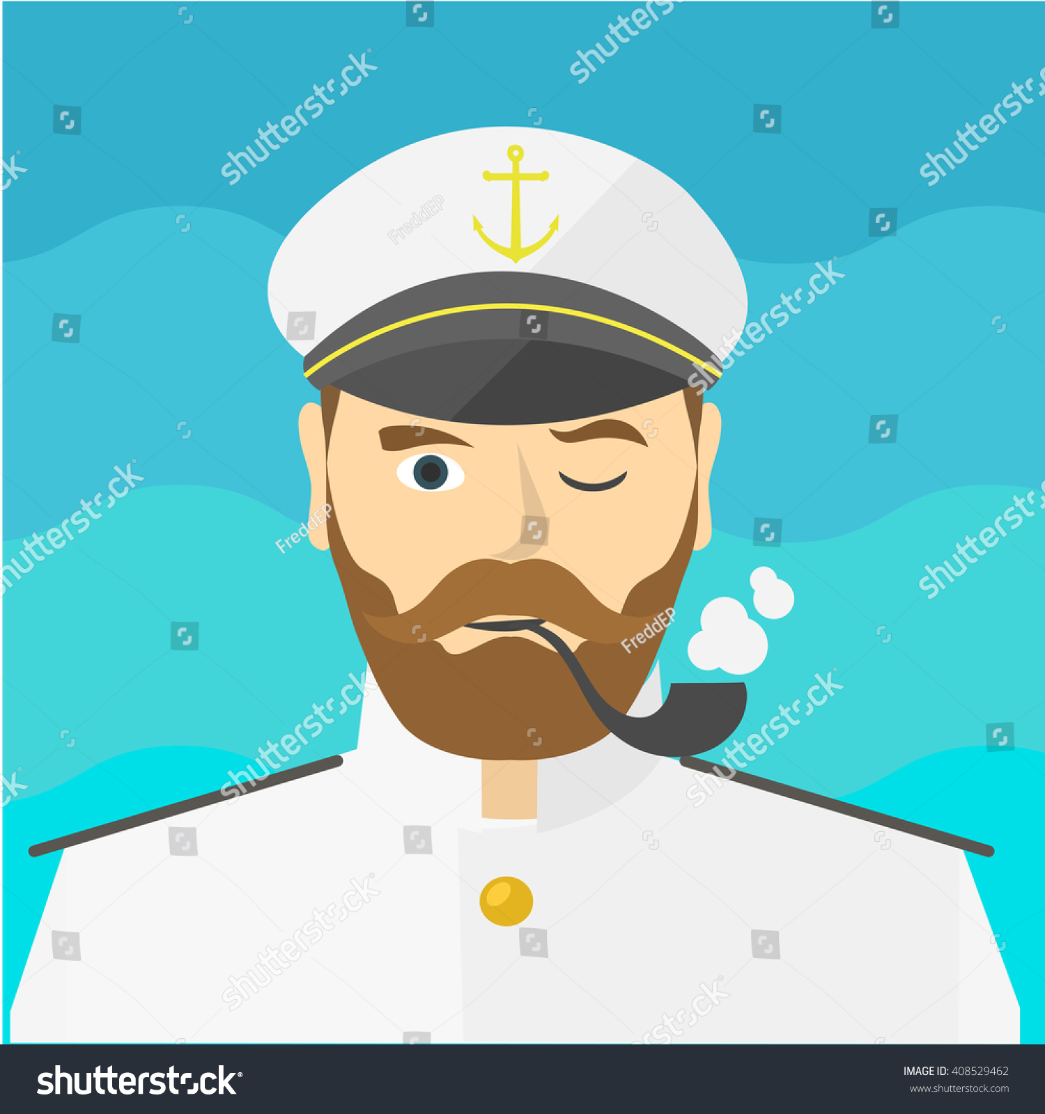 Portrait Ships Captain Dont Worry Flat Stock Vector (Royalty Free ...