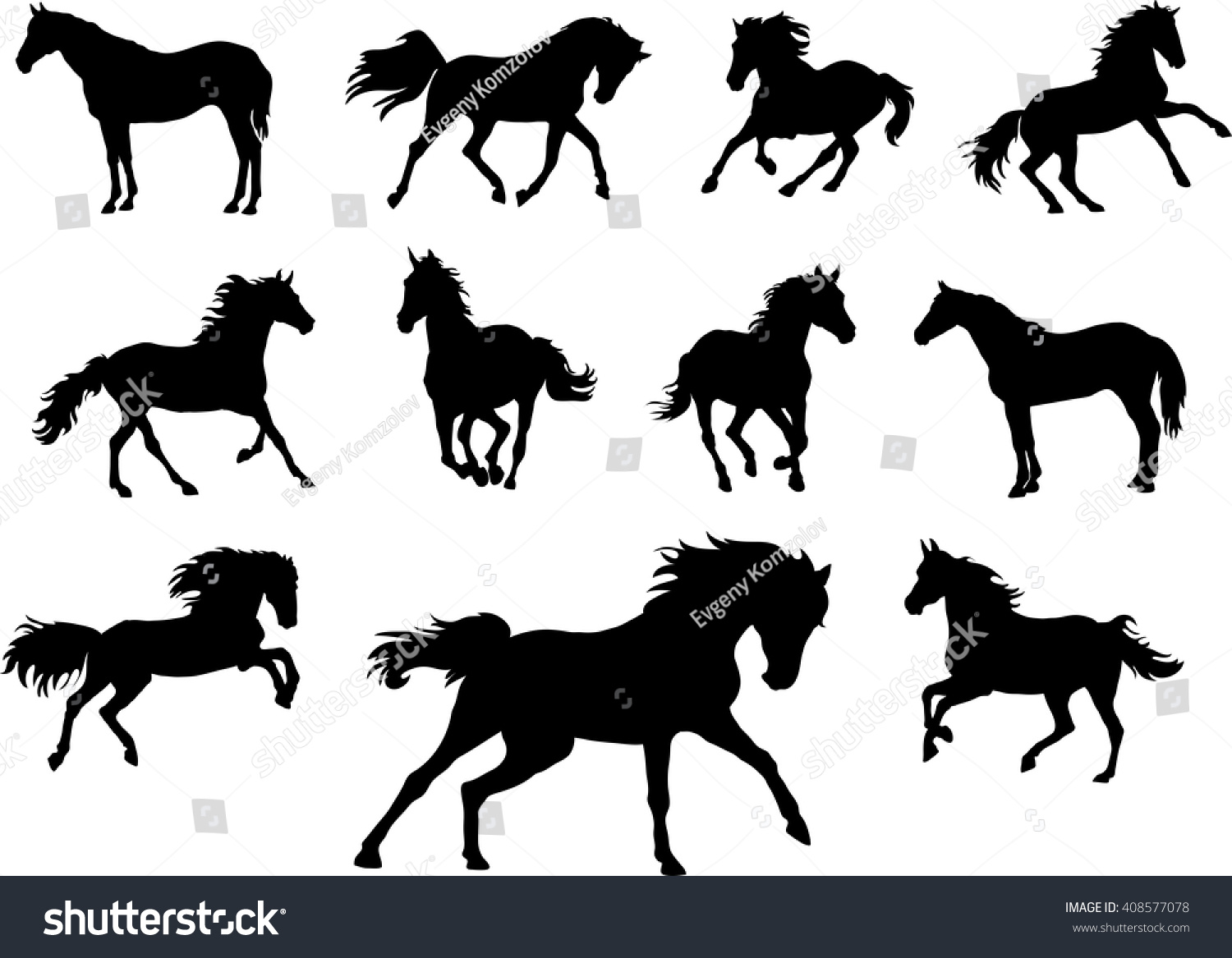 Horse Drawing Black Silhouette Symbol Stock Vector (Royalty Free ...