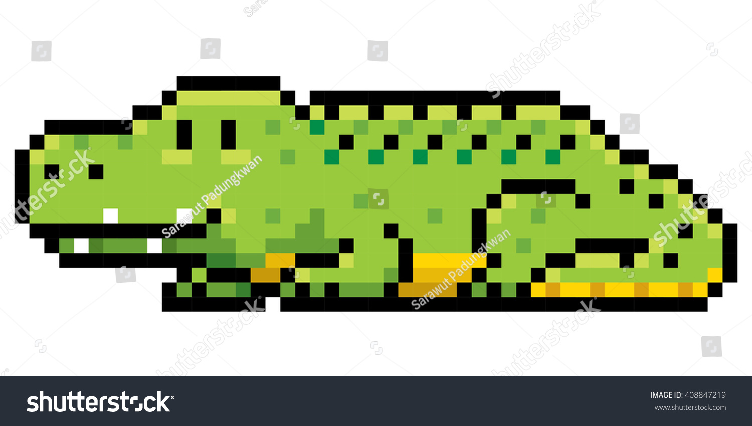 Крокодил пиксель арт
