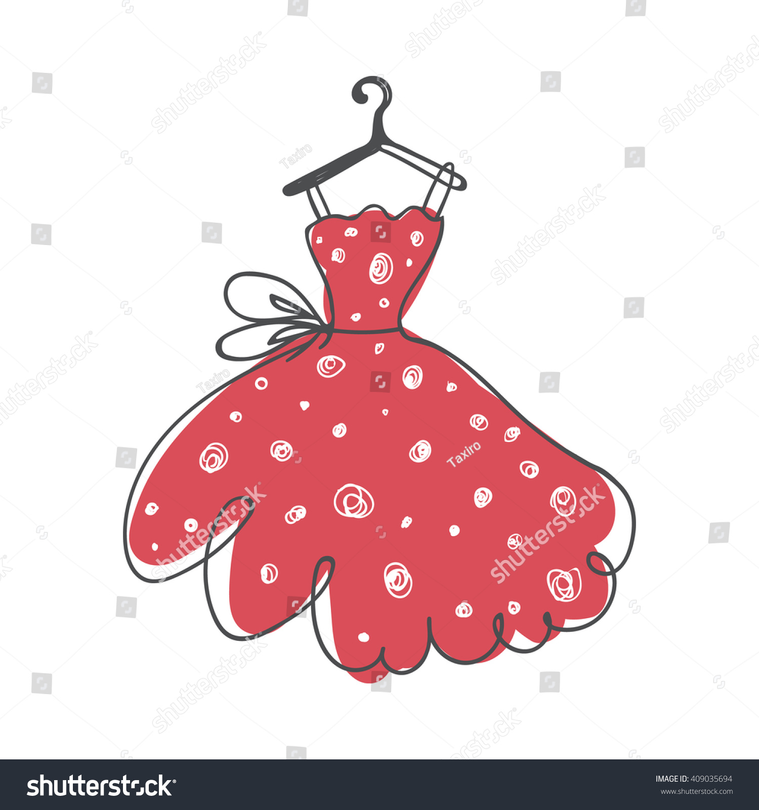 Нарисованное платье на вешалке