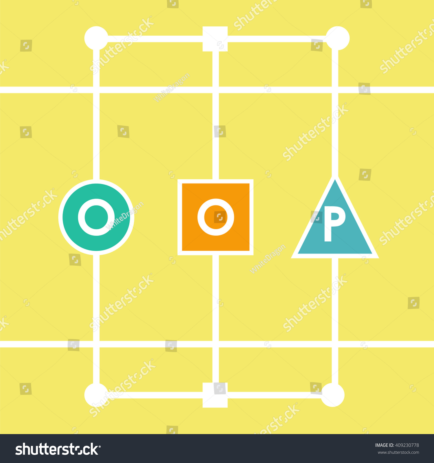 Oop Object Oriented Programming Vector Illustration Stock Vector ...