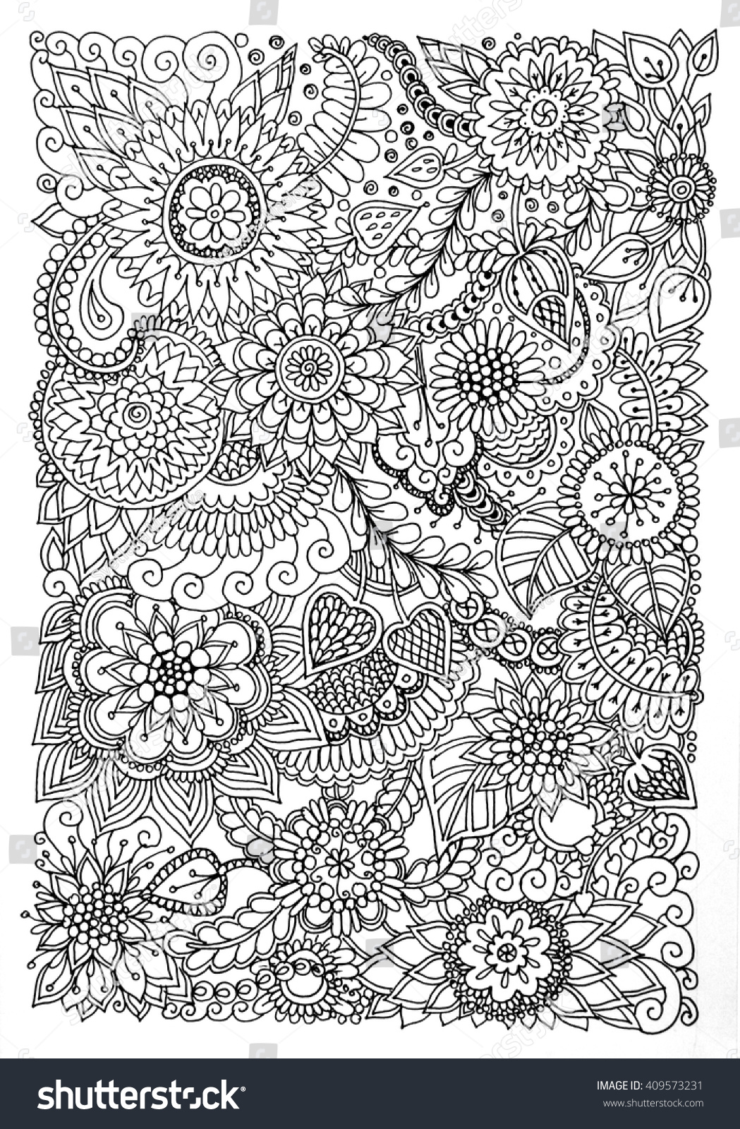 Hand Drawn Doodle Black White Background Stock Illustration 409573231 ...