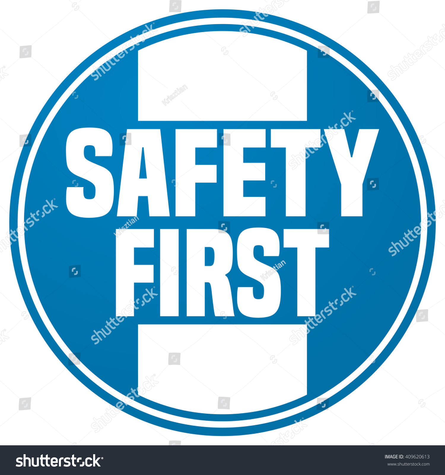 Safety First Round Sticker Sign Vector Stock Vector (Royalty Free ...