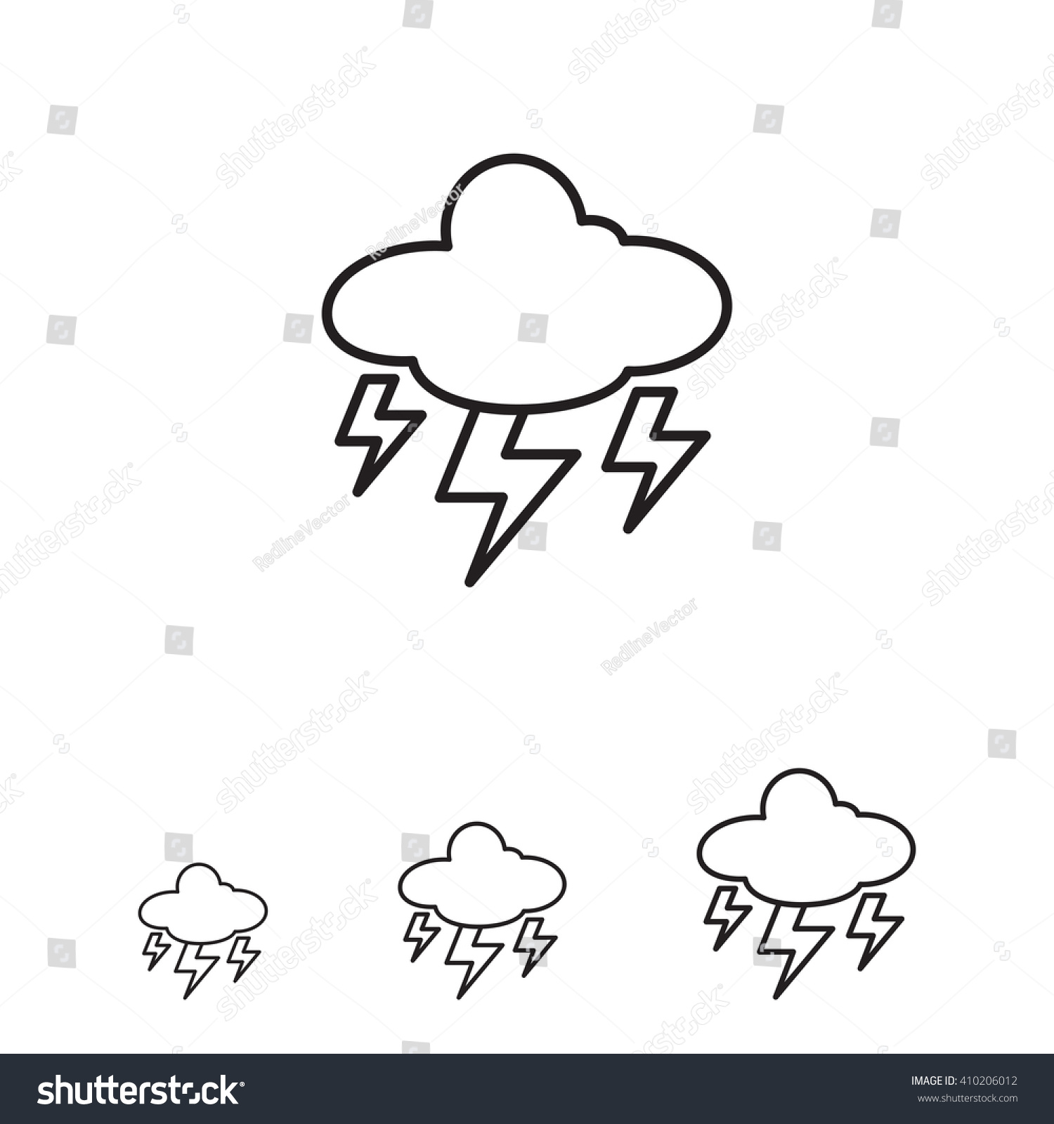 Heavy Thunderstorm Stock Vector (Royalty Free) 410206012 | Shutterstock