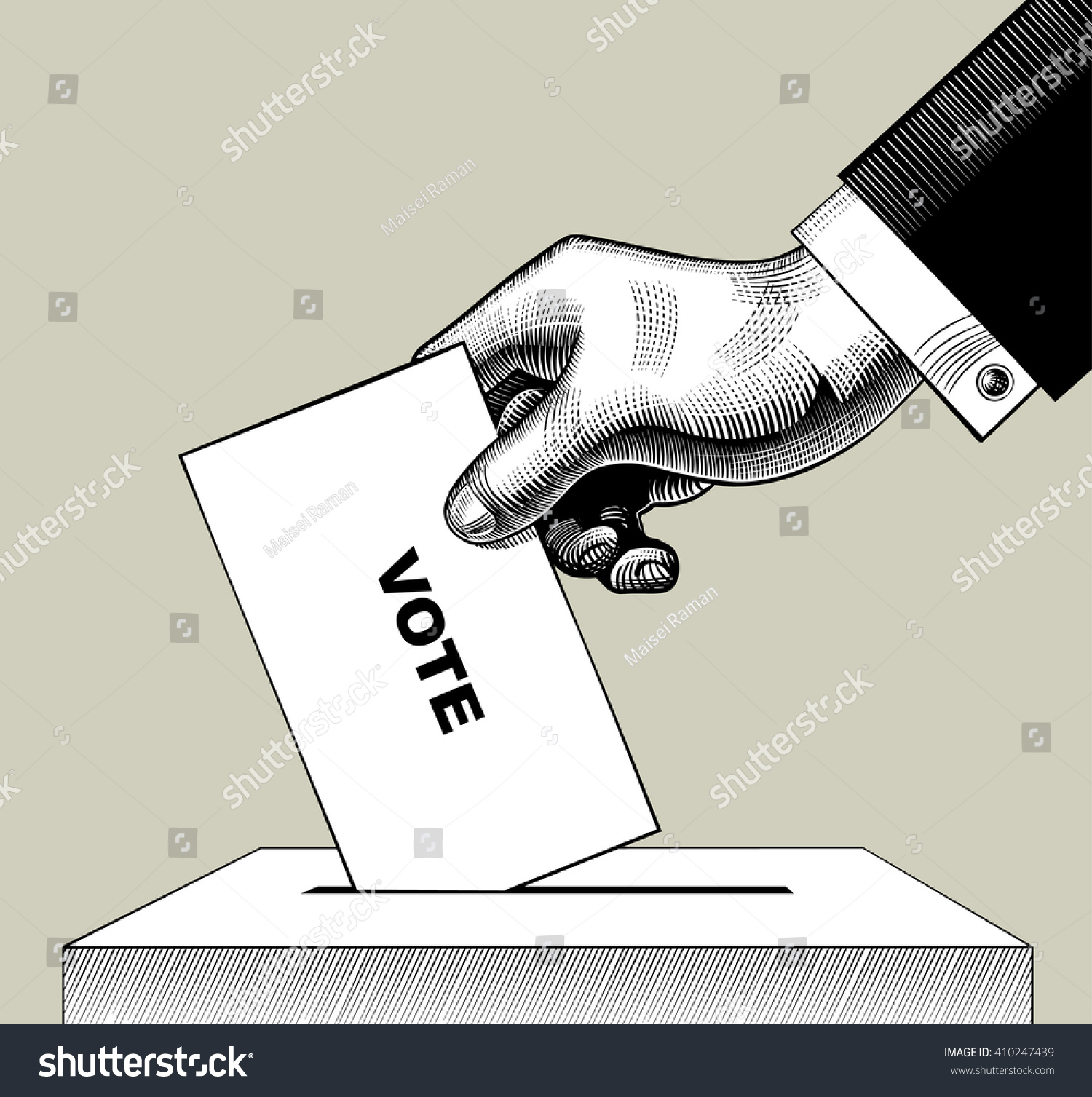 Hand Putting Voting Paper Ballot Box Stock Vector (Royalty Free ...