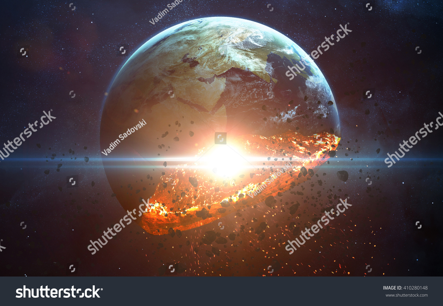 Apocalyptic Background Planet Earth Exploding Armageddon Stock Photo Shutterstock