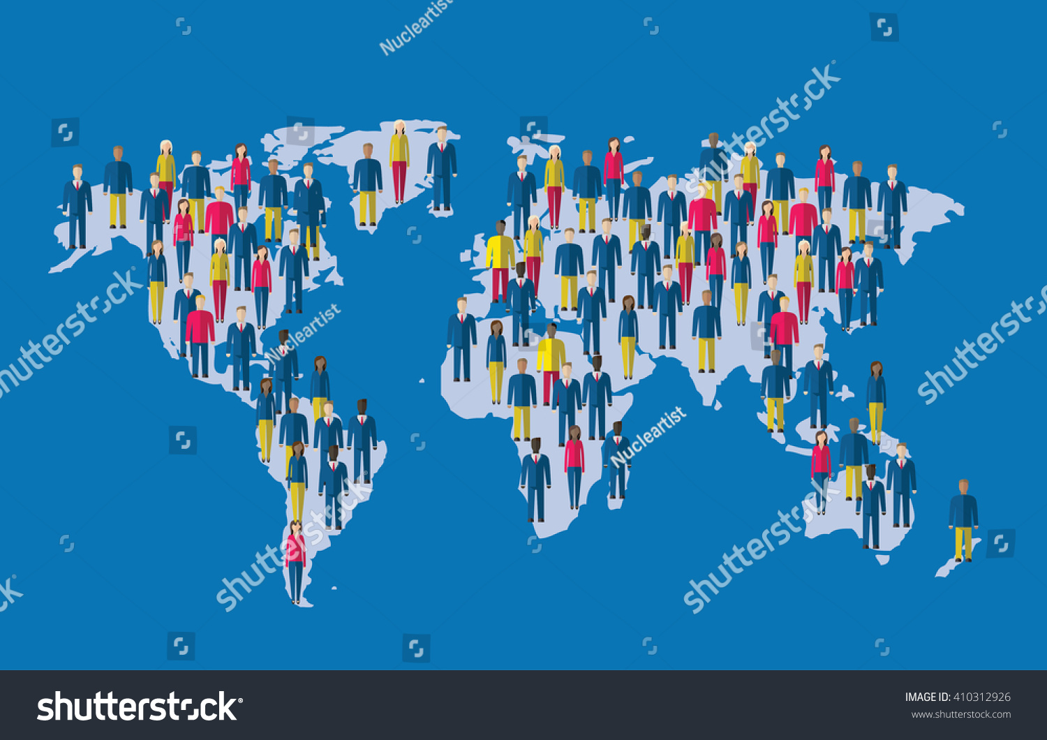 Crowd People Making Earth Planet Map Stock Vector (Royalty Free ...