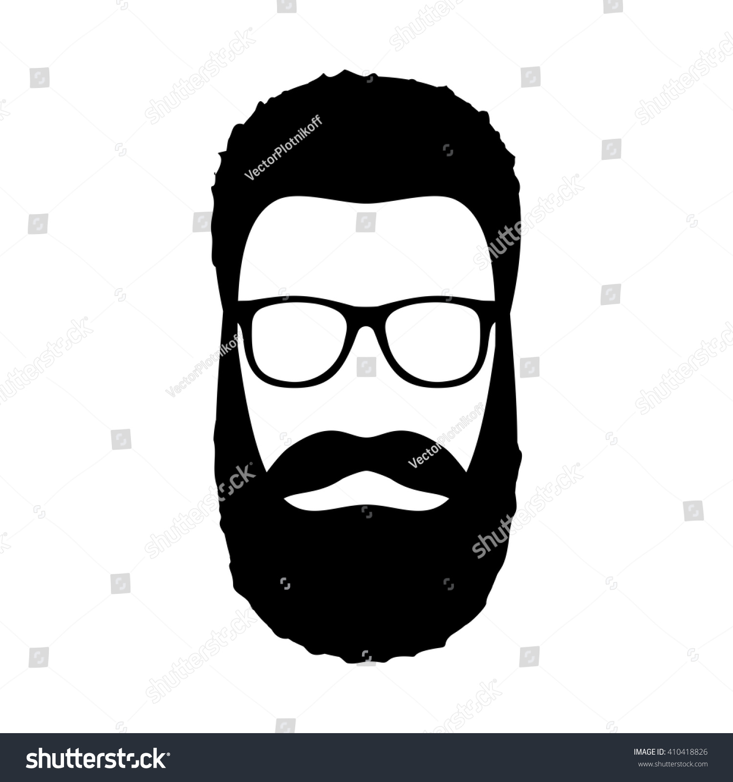 Борода и очки силуэт