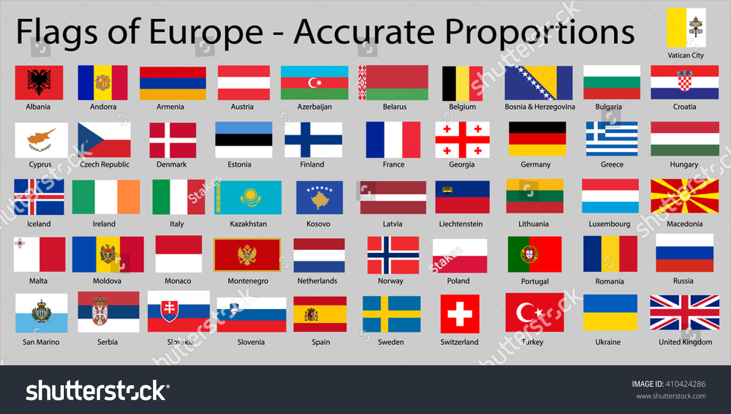 Все флаги Европа на английском языке