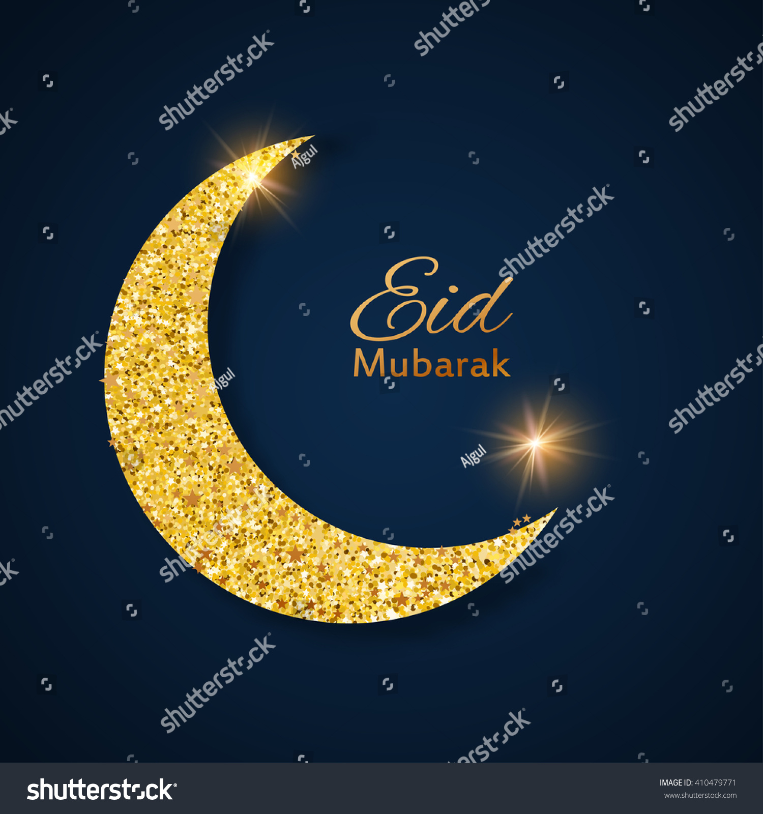 Eid Mubarak Vector Background Shiny Moon Stock Vector (Royalty Free ...