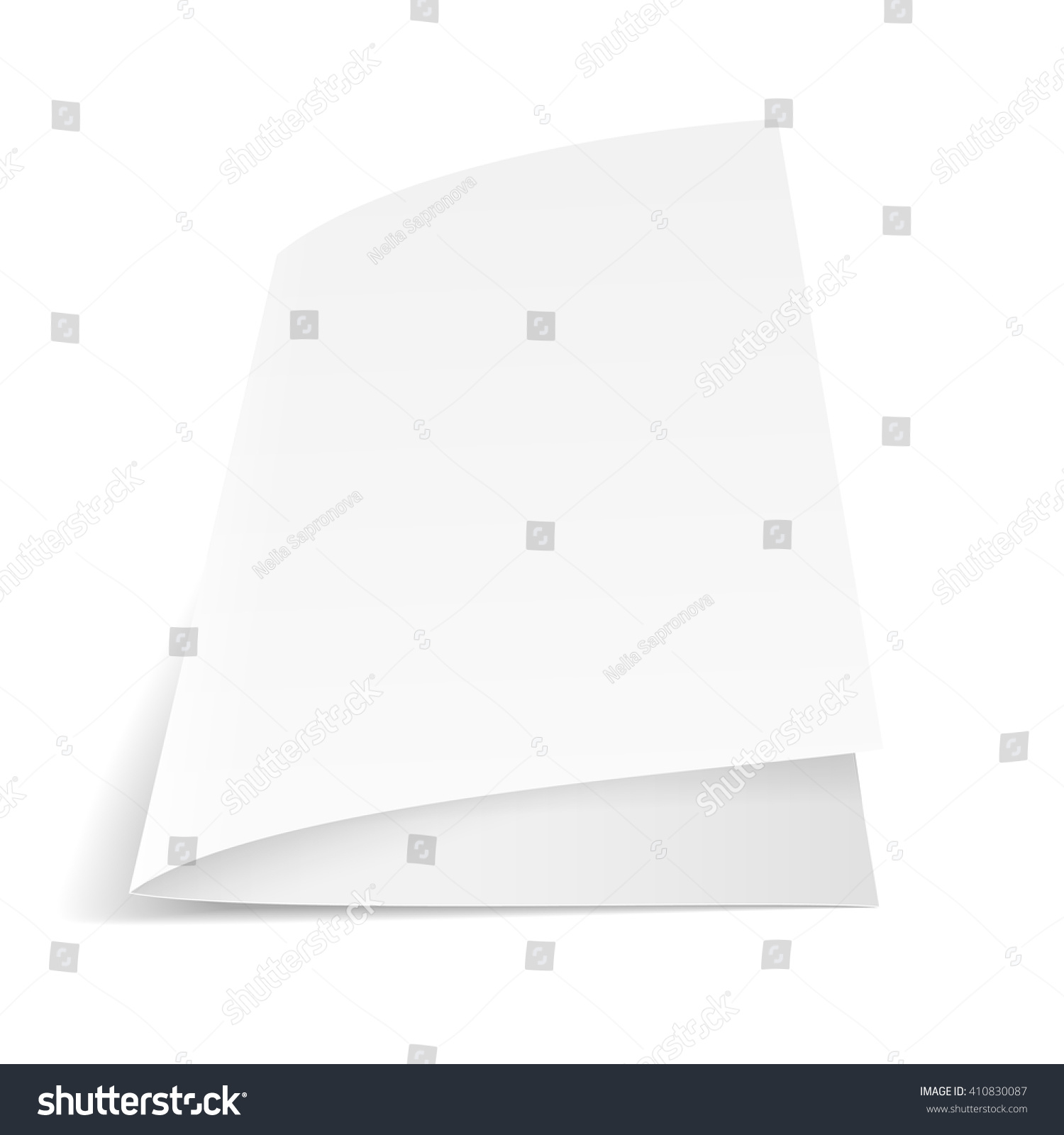 Sheet Paper Folded Half Mock Template Stock Vector (Royalty Free ...