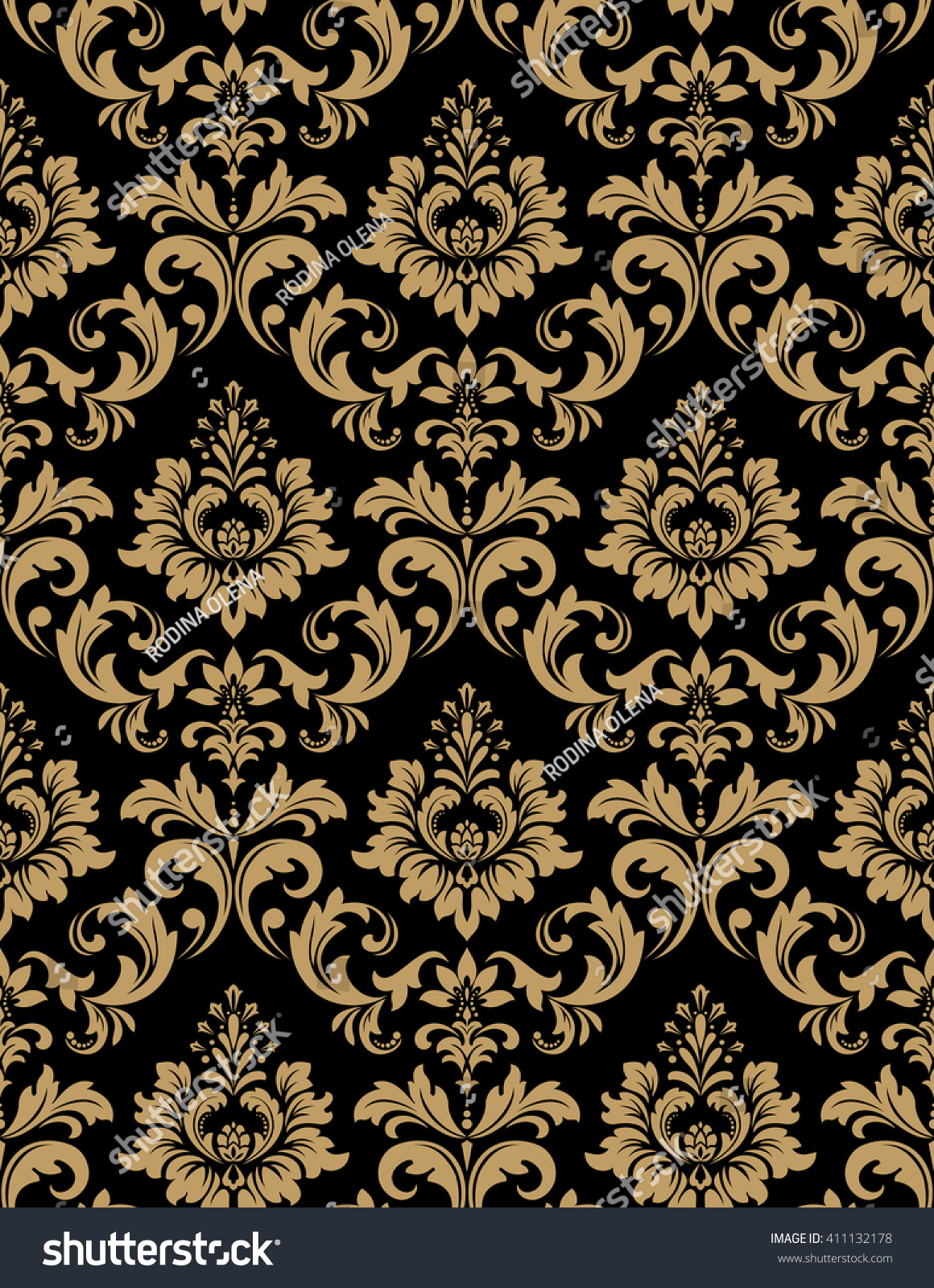 Floral Pattern Wallpaper Baroque Damask Seamless Stock Vector (Royalty ...