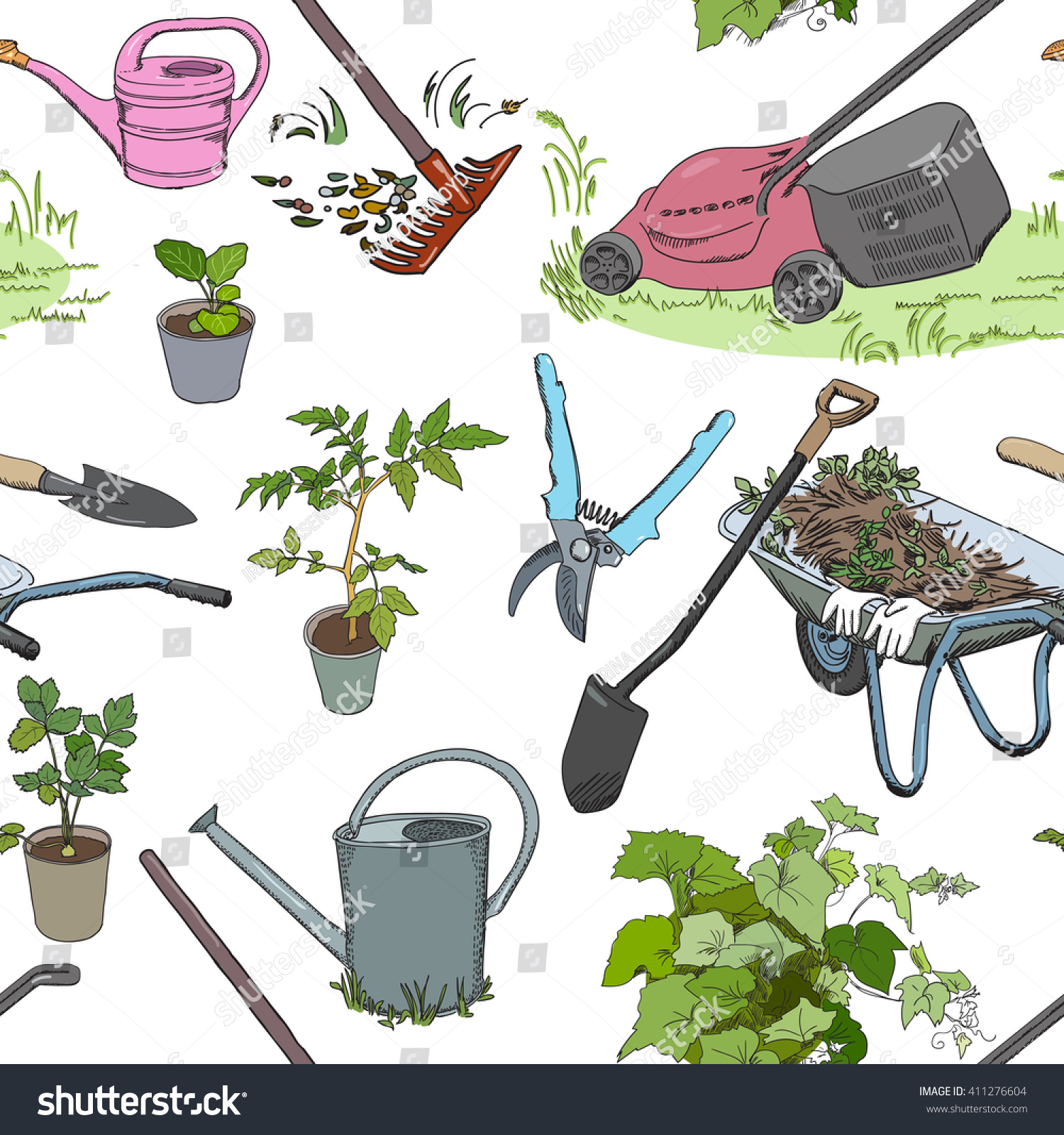 Иллюстрации садовые инструменты