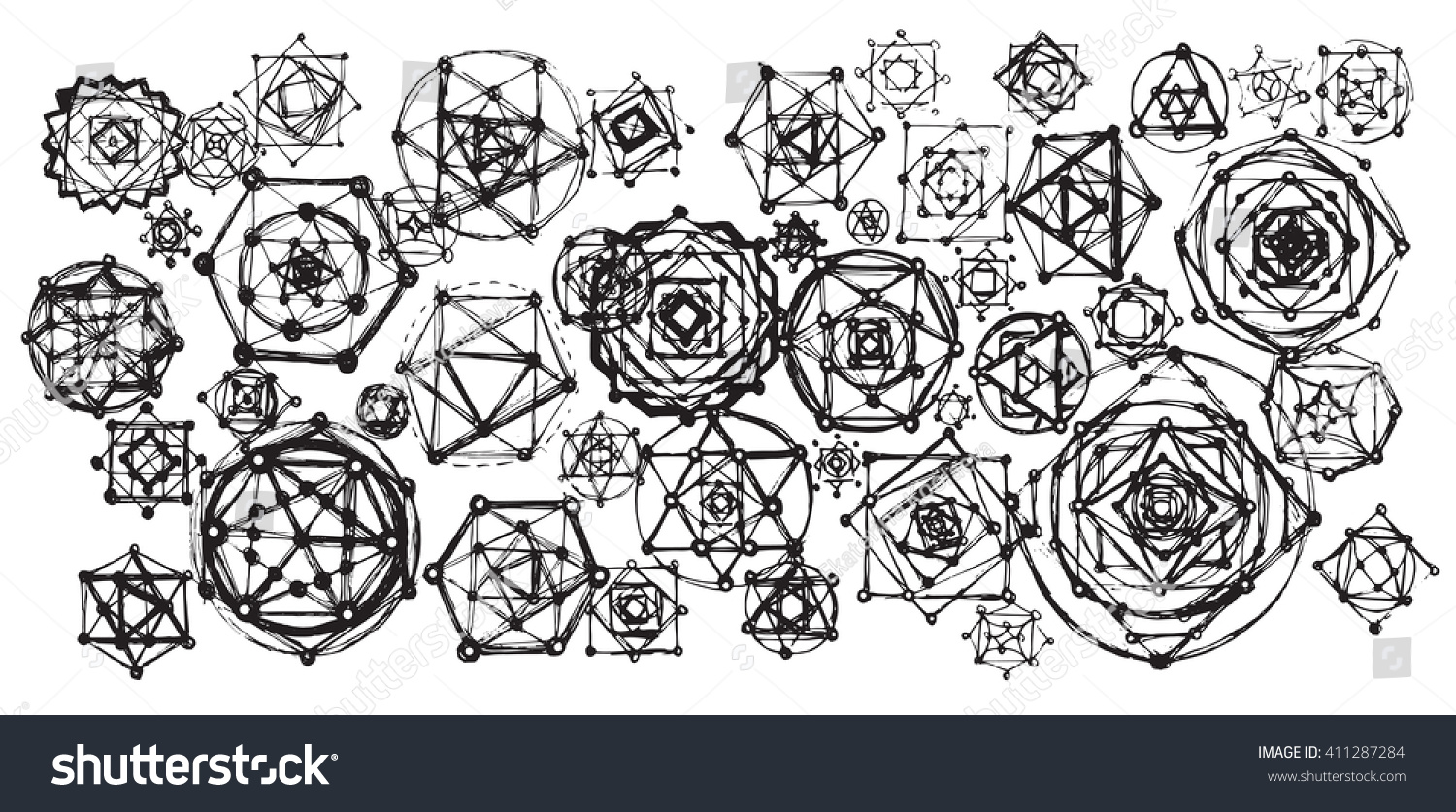 Sacred Geometry Mandalas Background Sacred Symbols Stock Vector Royalty Free