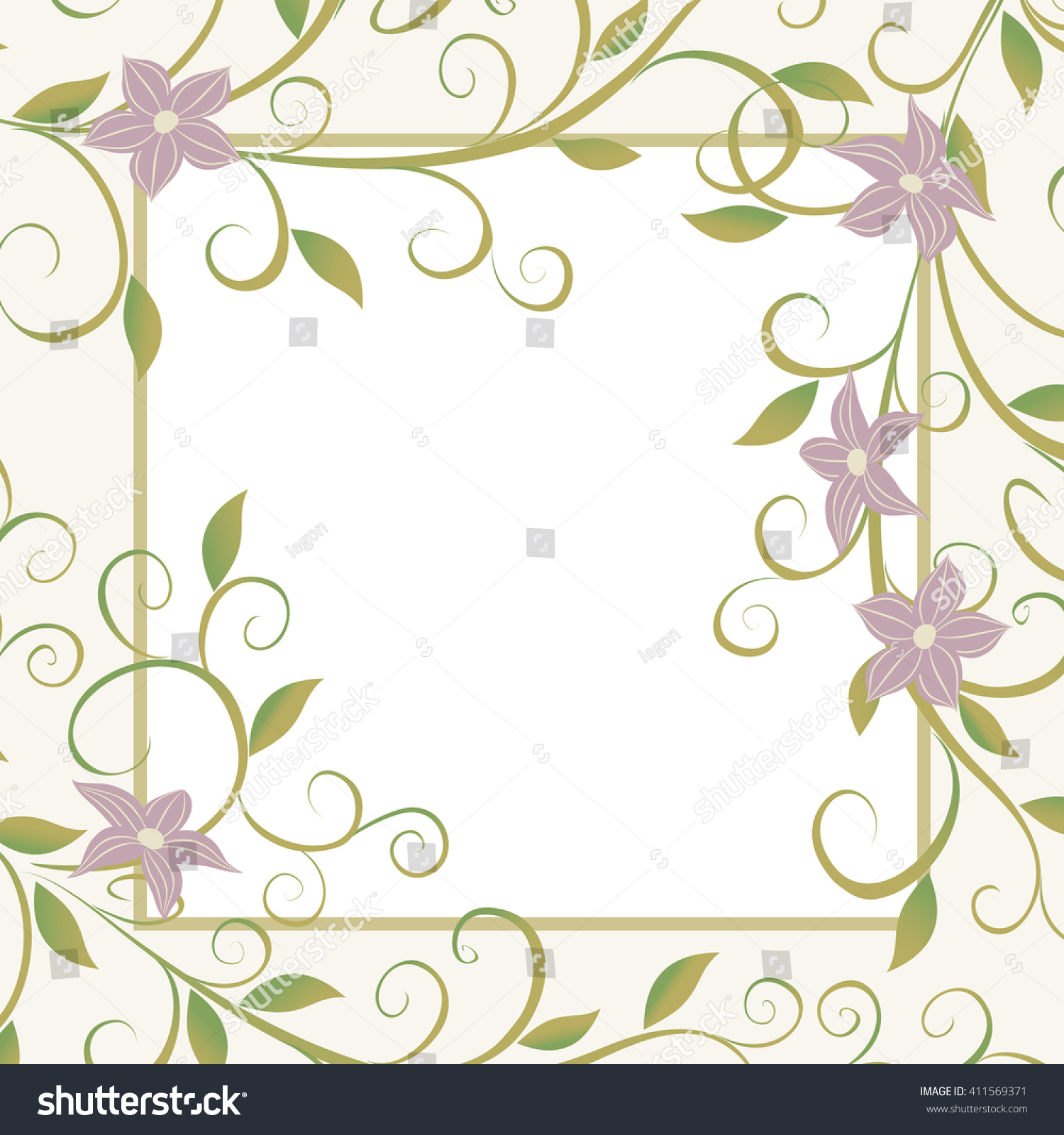 Background Text Vines Flowers Vector Illustration Stock Vector (Royalty ...