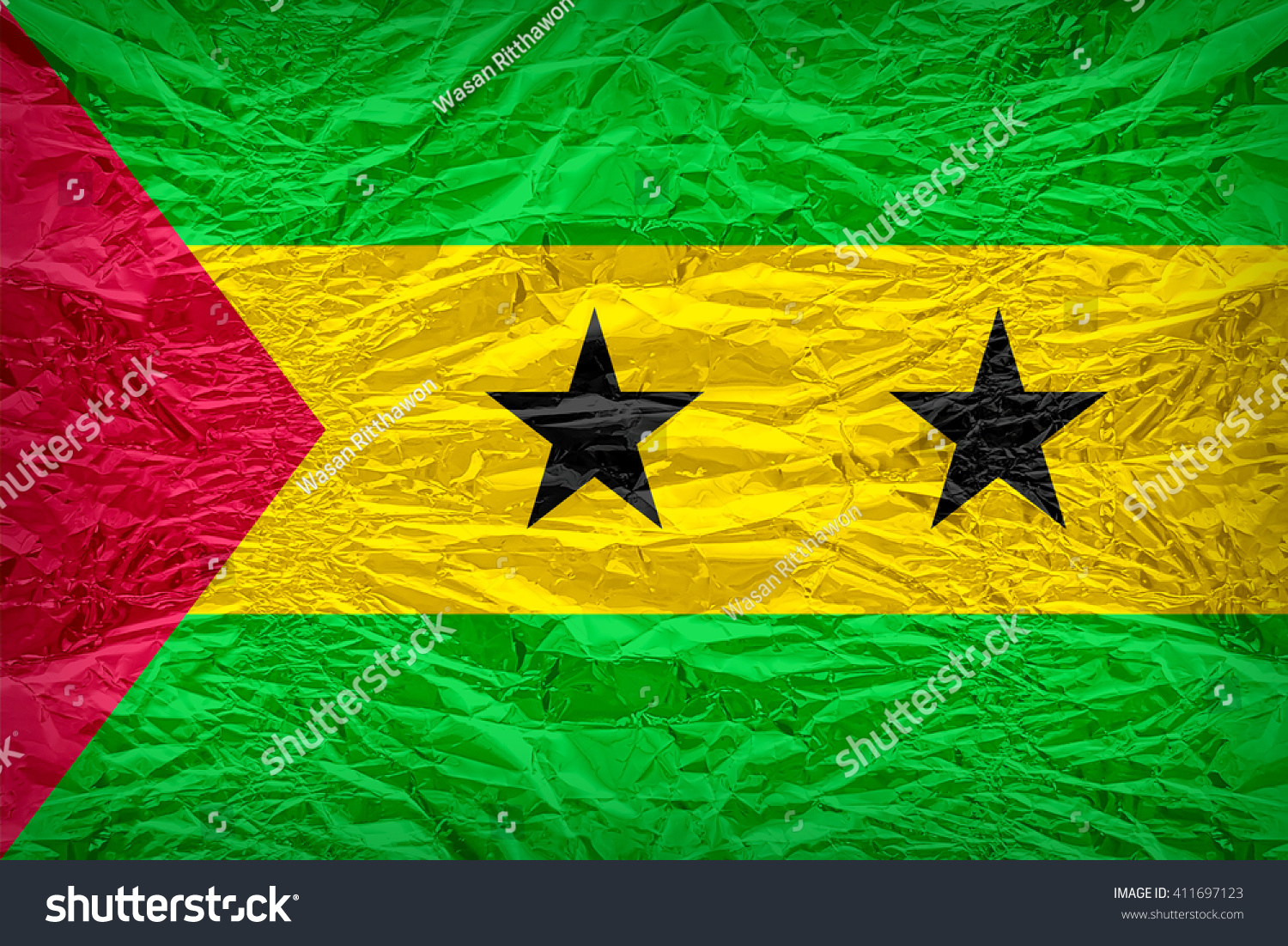 Sao Tome Flag Old Isolated On Stock Illustration Shutterstock