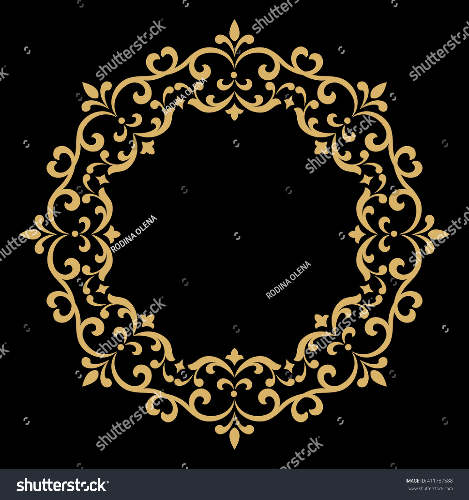 Decorative Line Art Frame Design Template Stock Illustration 411787588 ...