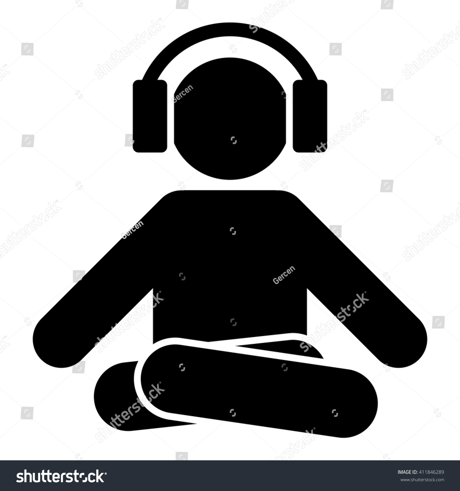 Meditation Icon Health Fitness Vector Illustration Stock Vector ...