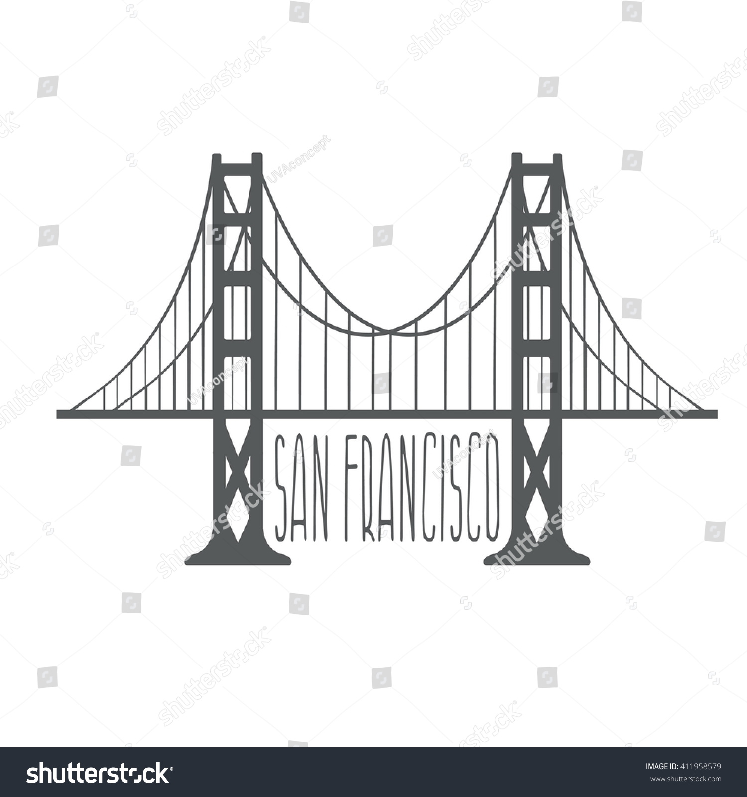 Golden Gate Bridge San Francisco Vector Stock Vector (Royalty Free ...